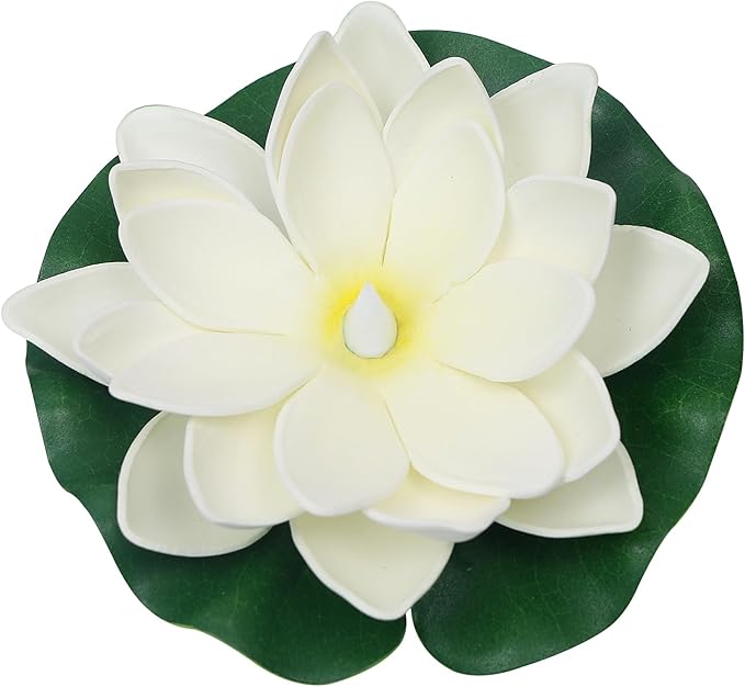 LACGO 12 PCS Waterproof Floating Lotus Light - Floating Flower Light Battery Operated Water Activated Warm White Pool Flower Lamp Wedding,Anniversary,Garden Decoration