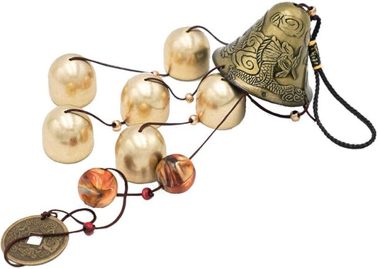 Banfeng Lucky Wind Chimes Feng Shui Bell for Good Luck Home Garden Patio Hanging Decoration Gift (6 Bells)