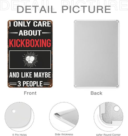 Patio Wall Decor 3 People Kickboxings Retro Signs Hunting Ground Retro Metal Wall Art For Home,Cafe,Office,Yard & More: Decorative Plaque With Inspirational Life Quotes 8X12inch