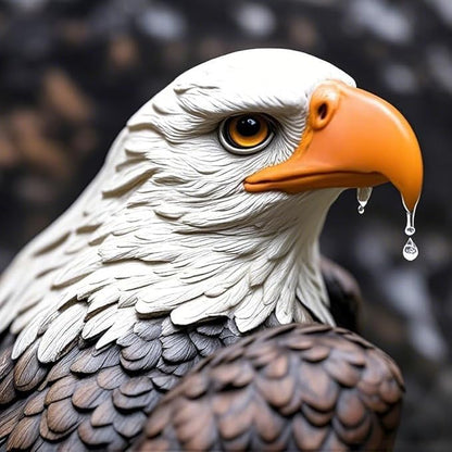 Bald Eagle Statue Outdoor - Large American Eagle Figurine for Garden, Yard, and Outside Decor | Majestic Realistic Hand-Painted Resin Sculpture, 24.4-Inch