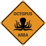 Octopus Area Xing Caution Crossing Sign Ocean Animal Aluminum Metal Sign Warning Sign Novelty Road Fence Yard Wall Decor For Indoor Outdoor Highway12x12in