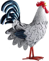 Metal Rooster Statue Garden Chicken Sculpture Decoration Metal Yard Art for Yard Outdoor Indoor Decoration (#E)