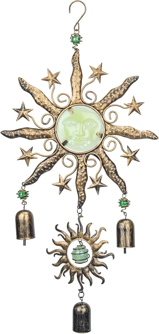 Taman Wind Chime - 22" Sun Face Wind Chimes Valentine's Day Gift for Outdoor Garden, Patio Decor for Spiritual Gifts, Memorial Gift, Outside Hanging Decor for Mom Women Grandma