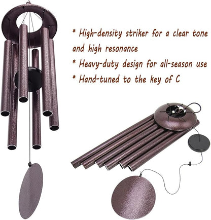 Sympathy Wind Chimes for Outside Deep Tone,45 in Large Windchimes Tuned Deep Tones Memorial Gift for Mom Dad Grandma Loved One,Sympathy Gift Wind Chimes for Garden Patio Hanging Décor，Bronze