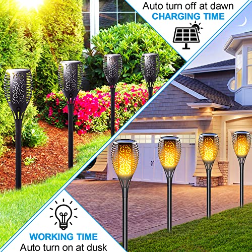 Solar Torch Light - Flickering Flame, 8 Pack