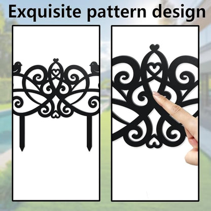 WADORN Birds Fence Silhouette Garden Stakes Decor, Metal Birds Fence Gifts Stakes Statues Ornaments for Yard Art Black Silhouette Yard Outside Decor for Backyard Lawn Patio Outdoor, 14.2x11Inch