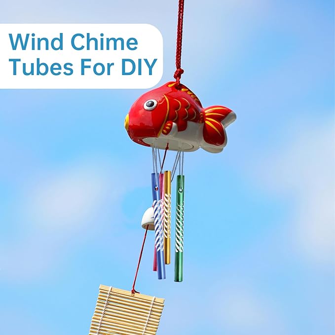 100Pcs Metal Wind Chime Tubes, Aluminum DIY Crafts Wind Chime Empty Tubes Parts Kit, Assorted Color