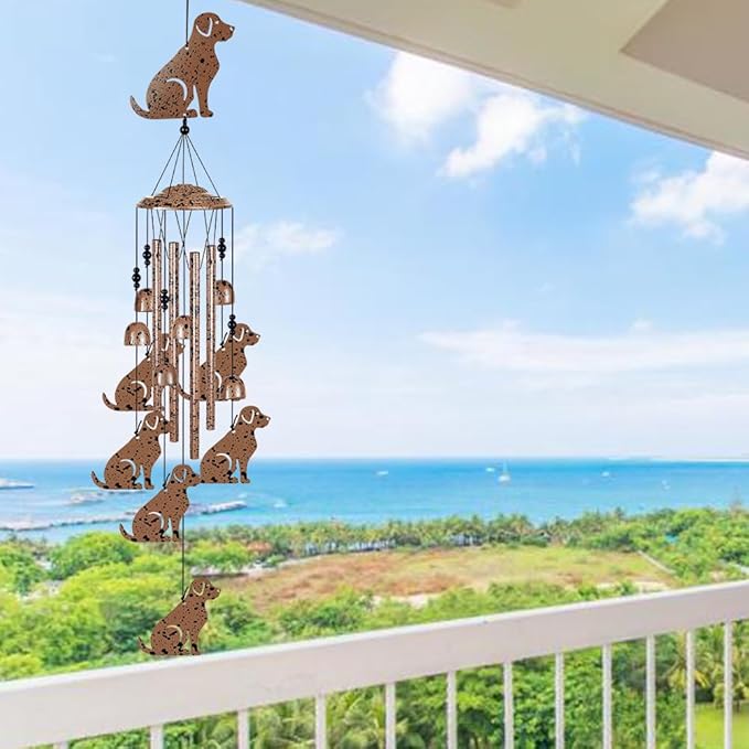 37" Dogs Wind Chimes for Garden,Home,Balcony,Yard,Outdoor Decor, Sympathy Wind Chimes, Dog Chimes, Dog Ornament, Wind Catcher, Blessing Wind Bell, for Mom,Grandma,Family,Women,Friend