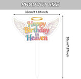 Happy Birthday Grave Decorations, Grave Marker Metal Memorial Remembrance Stake Decor for Garden Yard Outdoor Birthday Decoration Supplies, Heart Memorial Plaque Stake