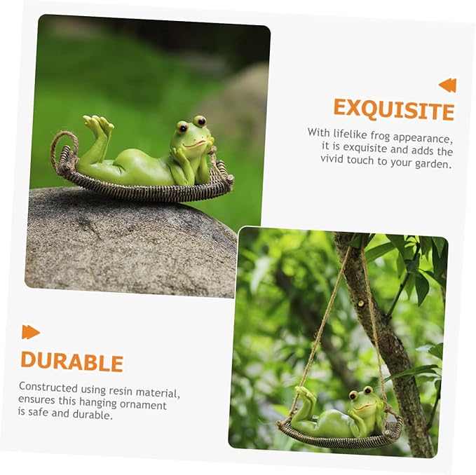 UPKOCH Adorable Hanging Frog Ornament Resin Garden Frog Figurine for Outdoor Decor for Tree Decoration Unique Garden Frogs Statue Charming Home Accent