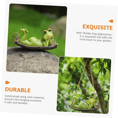 UPKOCH Adorable Hanging Frog Ornament Resin Garden Frog Figurine for Outdoor Decor for Tree Decoration Unique Garden Frogs Statue Charming Home Accent