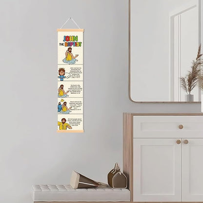 John the Baptist Banner, Church Banner, Christian Rustic Hanging Door Flag, Farmhouse Decorations Outdoor Indoor, Church Activity Decor, Bible Lesson, Scripture and Words Decorations