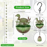 9.2FT Rain Chains for Gutter, Mallard Ducks Decorative Rain Chain with 12 Cups, Adjustable Rain Catcher Chain for Eaves Drainage, Replacement for Downspout