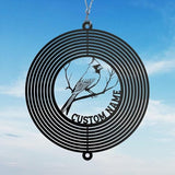 Personalized Cardinal Metal Wind Spinner, Custom Outdoor Ornament for Yard Display, Kinetic Bird Sculpture, Memorial Gift (Cardinal Garden Wind Spinner)