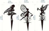 6-Piece Decorative Garden Stakes，Garden Decoration, Metal Flower Fairy，Fairy Garden Decor
