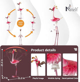 Natelf Flamingo Peacock Metal Yard Art Garden Sculpture Flamingos Peacocks Outdoor Decorations Large Garden Statues for Yard Patio, Porch, Home for Women, Mom, Grandma