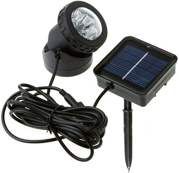 ‌Solar Spot Light Outdoor - LED Waterproof Pond Light Underwater Spotlight with Dark Sensing Auto On/Off, Adjustable Angle for Pool, Fountain, Garden, Fish Tank