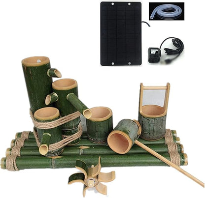Solar Fountain Garden Water Feature Bird Bath Water Features for The Garden Bamboo Fountains are Suitable for Bird Baths Gardens
