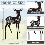 WADORN Deer Metal Outdoor Statues Silhouette, Reindeer Metal Decorative Garden Stakes Funny Animal Flower Silhouette Outdoor Stakes Decor for Garden Hugger Backyard Patio Lawn Art Outdoor Decor
