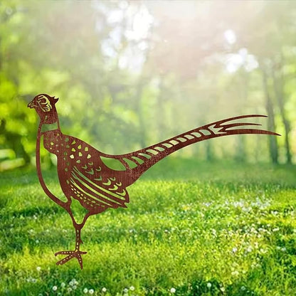 Pheasant Metal Garden Stake - 11.81" Realistic Bird Yard Art, Handcrafted Outdoor Metal Sculpture for Gardens, Patios & Walkways, Durable Floor Decor for Bird Lovers & Nature Enthusiasts