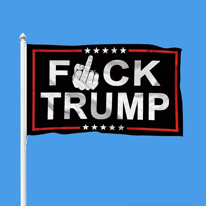 Fuck Trump Flag Anti Trump Funny Banner for Yard Porch Outdoor Indoor Backyard Lawn Hanging Decor 3x5 Ft
