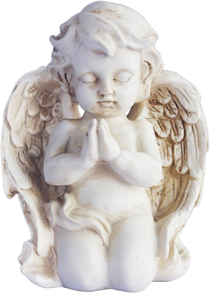 KiaoTime Vintage Kneeling Praying Cherub Statue Angel Statue Figurine Indoor Outdoor Home Garden Decoration Wings Angel Statue Sculpture Memorial Statue