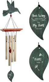 ASTARIN Memorial Custom Wind Chimes for Loss of Loved One, Wind Chimes for Patio Yard Decor, 24'' (Condolences-6)