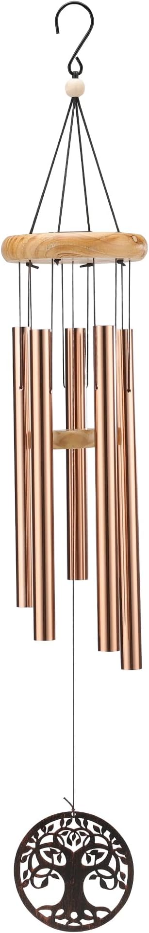 Deep Tone Wind Chimes for Outdoor - Handcrafted Copper Pipe Wind Chime with Tree of Life Pendant, Melodic Garden & Patio Decor (Ideal Gift for Mother, Grandmother, Housewarming) (Style 2)