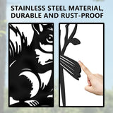 WADORN Squirrel on Branch Metal Yard Art Decor, Squirrel Stainless Steel Outdoor Tree Silhouette Stake for Tree Yard Garden Patio Animal Outdoor Decor Gift for Housewarming Home Art Decor