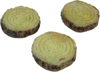 Treasure Gurus 3pc Miniature Glow Dark Log Slice Step Set Fairy Garden Landscape Accessory Outdoor Dollhouse Decor