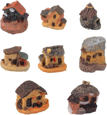 Kbraveo 12pcs Fairy Gardens Stone House and Fairy Gardens Tree, DIY Outdoor Decorations