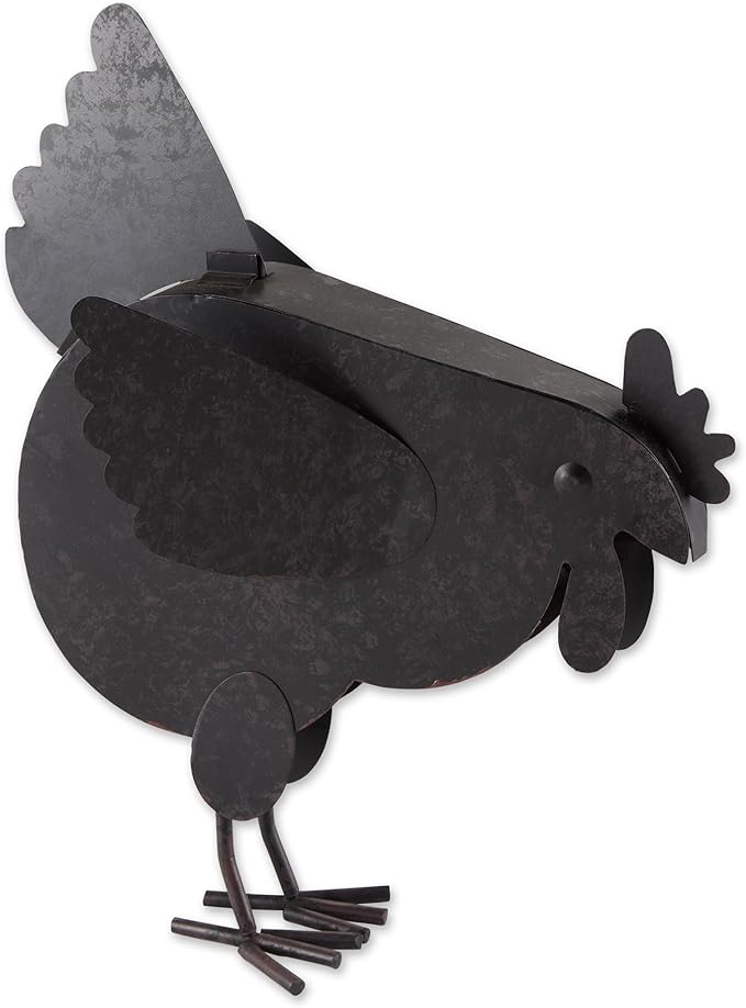 Zingz & Thingz Galvanized Metal Collection Country Farmhouse Animal Garden Sculpture, 11.25x3.75x14.5, Hen with Chicks