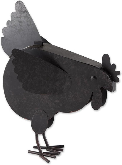 Zingz & Thingz Galvanized Metal Collection Country Farmhouse Animal Garden Sculpture, 11.25x3.75x14.5, Hen with Chicks