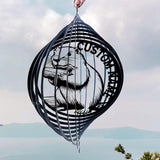 Personalized Beaver Metal Wind Spinner, Custom Outdoor Ornament for Yard Display, Kinetic Wildlife Sculpture, Rustic Nature Gift (Beaver Garden Wind Spinner)