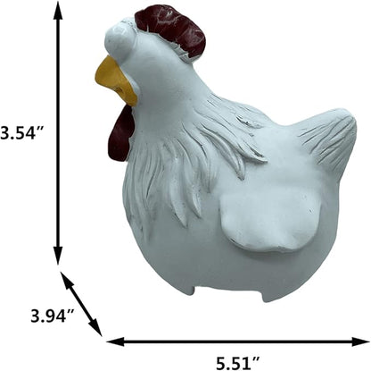 Funny Farm Chickens Statues,Chicken Fence Decoration,Resin Cute Chickens Decor,Outdoor Real Animal Statue,Chicken Sculpture,Perfect for Home Garden Stairs,Farm,Patio,Backyard