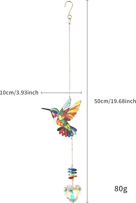 Hummingbird Crystal Suncatcher, Hummingbird Sun Catcher, Hanging Bird Suncatcher, Bird Decoration, Garden Decoration