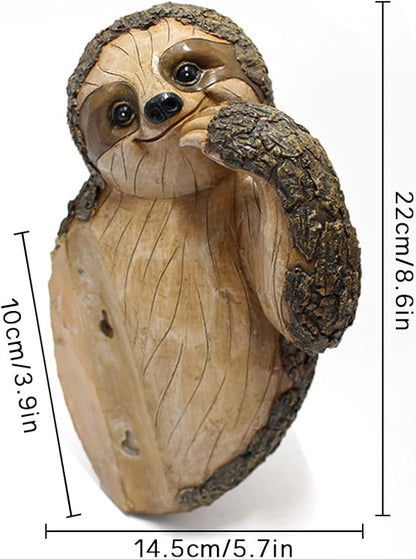 Sloth Tree Hugger, Spring Outdoor Decorations, Resin Garden Sculpture Ornament, Tree Peeker Statue, Easter Garden decor Sloth Gift for Housewarming, Handmade with Details, Durable & Waterproof