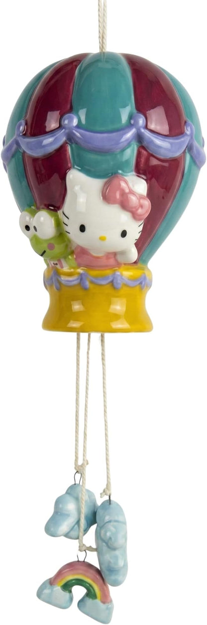 Hello Kitty and Keroppi Hot Air Balloon Wind Chime, 4" L x 4.25" W x 10" H Created by Blue Sky Clayworks