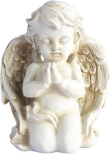 KiaoTime Vintage Kneeling Praying Cherub Statue Angel Statue Figurine Indoor Outdoor Home Garden Decoration Wings Angel Statue Sculpture Memorial Statue