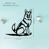 Adorable Dog Stake Decoration Yard Garden Outdoor Metal Art Dog Silhouette Decoration Steel Dogs Statue Adorable Ornament Gift (German Shepherd)