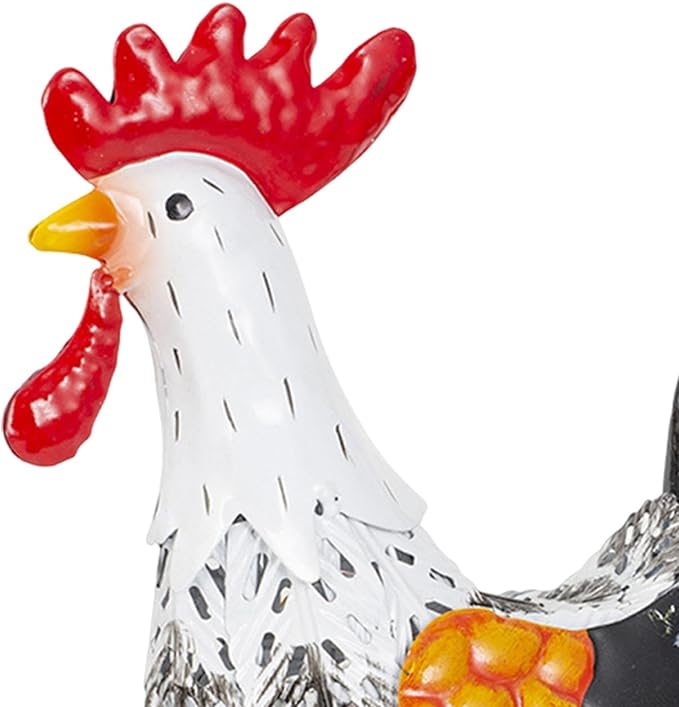 Chicken Yard Art Sculpture Garden Statue Animal Figurine Farm Outside Iron Crafts Decorative Animal Yard Decor Figure