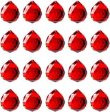 20pcs DIY Crystal Prism Suncatcher for Windows Hanging, 20mm Clear Glass Crystal Sun Catcher Beads Pendants Maker Balls for Indoor Outdoor Garden Feng Shui Home Decor Red