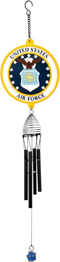 Red Carpet Studios Windchimes Patriot Military Wind Chime, 23" Long, United States Air Force