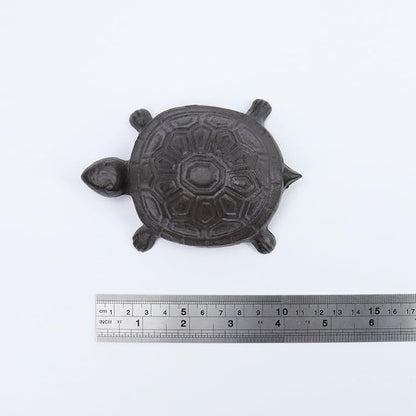 4.41" Cast Iron Turtle Key Hider Spare Key Holder Garden Decoration Turtle Jewelry Trinkets Box,Iron-color
