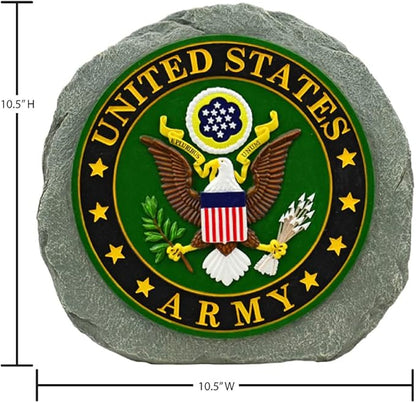 Red Carpet Studios Military Garden Stone with Flags, 10", United States Army
