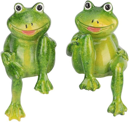 2pcs Handcrafted Statue Garden Decor Ornament Sculpture for Outdoor Courtyard Park Villa with Natural Material