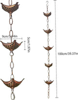rain Chains for gutters Rain Chain Copper Imitation Chains for Gutters 3.3ft with 5 Cups Easy to Install Catcher for Outside Courtyards Replacement Style 2