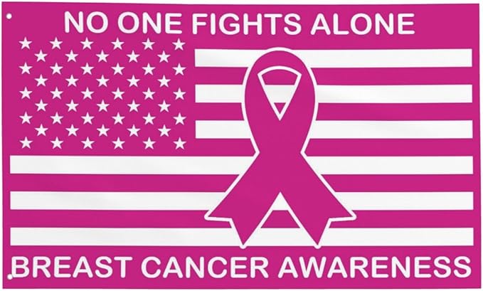 Breast Cancer Awareness Flag 3x5 Ft Outdoor Indoor With Grommet Pink Ribbons Garden Yard Banner Decorative Sign