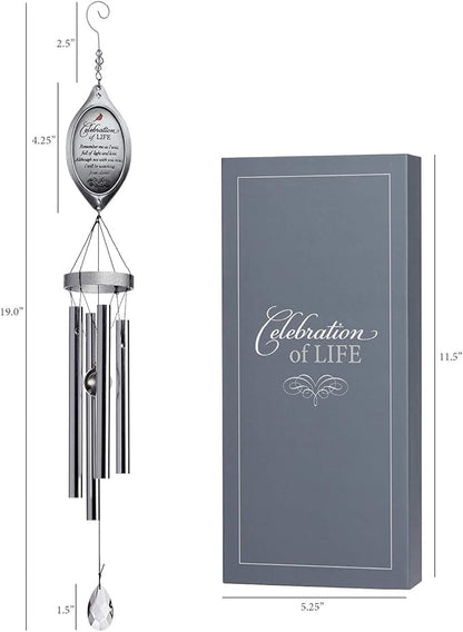 Celebration of Life Memorial Wind Chime/Sympathy Wind Chimes in Loving Memory of Loved One - Ideal Sympathy Gift with Cardinal/Bereavement Gift/Condolence Token That Lasts Longer Than Flowers