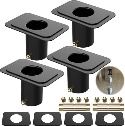 4pack Rain Chain Gutter with Bolt Anti-Rust Black Metal Adapter Decorative Rain Chains for Outside Gutter Downspout Adapter